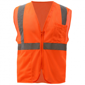GSS Safety 1002 Type R Class 2 Mesh Zipper Safety Vest - Orange