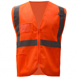 GSS Safety 1010 Type R Class 2 Mesh Safety Vest w/ ID Pocket - Orange