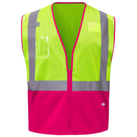 GSS Safety 1019 Class 2 Eco Repreve Recycled Colored Safety Vest - Pink