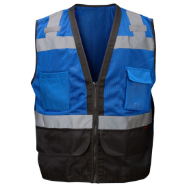 GSS Safety 1203 Non-ANSI Black Bottom Heavy Duty Safety Vest - Blue