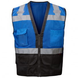 GSS Safety 1203 Non-ANSI Black Bottom Heavy Duty Safety Vest - Blue