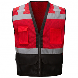 GSS Safety 1204 Non-ANSI Black Bottom Heavy Duty Safety Vest - Red