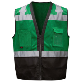 GSS Safety 1208 Non-ANSI Black Bottom Heavy Duty Safety Vest - Forest Green