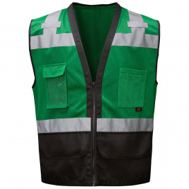 GSS Safety 1208 Non-ANSI Black Bottom Heavy Duty Safety Vest - Forest Green