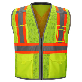 GSS Safety 1611 Type R Class 2 Hype-Lite X-Back Safety Vest - Yellow/Lime