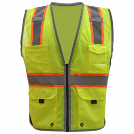 GSS Safety 1703 Type R Class 2 Hype-Lite Safety Vest w/ Black Sides - Yellow/Lime
