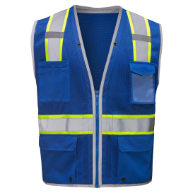 GSS Safety 1713 Enhanced Visibility Hype-Lite Heavy Duty Safety Vest - Blue