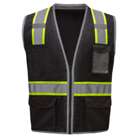 GSS Safety 1715 Enhanced Visibility Hype-Lite Heavy Duty Safety Vest - Black