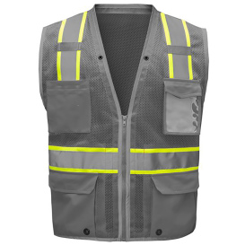 GSS Safety 1723 Enhanced Visibility Hype-Lite Heavy Duty Safety Vest - Grey