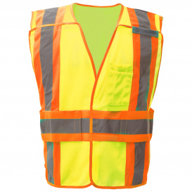 GSS Safety 1803 Type R Class 2 Adjustable Breakaway Safety Vest - Yellow/Lime