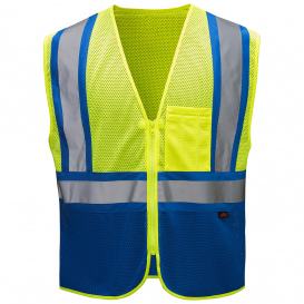 GSS Safety 3131 Non-ANSI Enhanced Visibility Multi-Color Safety Vest - Lime/Blue