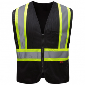 GSS Safety 3135 Non-ANSI Enhanced Visibility Multi-Color Safety Vest - Black
