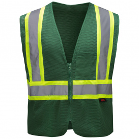 GSS Safety 3136 Non-ANSI Enhanced Visibility Multi-Color Safety Vest - Dark Green