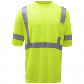GSS Safety 5007 Type R Class 3 Moisture Wicking Safety Shirt - Yellow/Lime