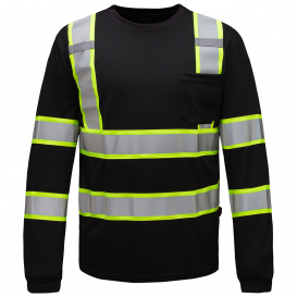 GSS Safety 5015 Non-ANSI Two-Tone Long Sleeve Safety Shirt - Black