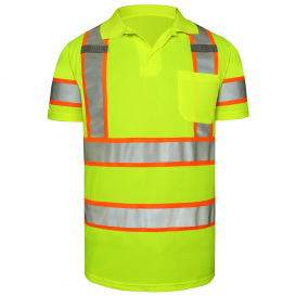 GSS Safety 5017 Type R Class 3 Two-Tone Safety Polo - Yellow/Lime