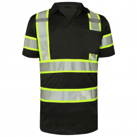 GSS Safety 5019 Non-ANSI Two-Tone Safety Polo - Black