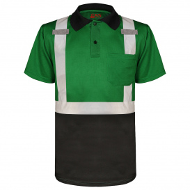 GSS Safety 5026 Non-ANSI Black Bottom Safety Polo - Forest Green