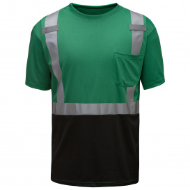 GSS Safety 5122 Non-ANSI Black Bottom Multi-Color Safety Shirt - Forest Green