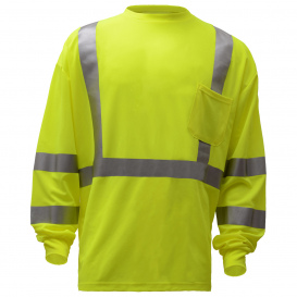 GSS Safety 5505 Type R Class 3 Long Sleeve Safety Shirt - Yellow/Lime