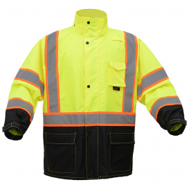 GSS Safety 6005 Type R Class 3 Premium Two-Tone Rain Jacket - Yellow/Lime