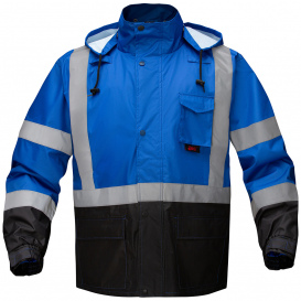 GSS Safety 6013 Non-ANSI Premium Black Bottom Rain Jacket - Blue