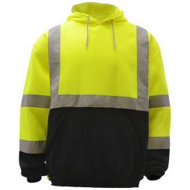 GSS Safety 7001 Type R Class 3 Black Bottom Safety Sweatshirt - Yellow/Lime