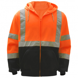 GSS Safety 7004 Type R Class 3 Zipper Front Safety Sweatshirt - Orange