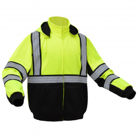 GSS Safety 7511 Type R Class 3 ONYX Heavy Weight Safety Sweatshirt - Yellow/Lime