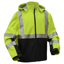 GSS Safety 7515 Type R Class 3 ONYX Black Bottom Softshell Safety Sweatshirt - Yellow/Lime