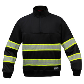 GSS Safety 7523  Non-ANSI ONYX Job Shirt w/ 1/4 Zipper - Black