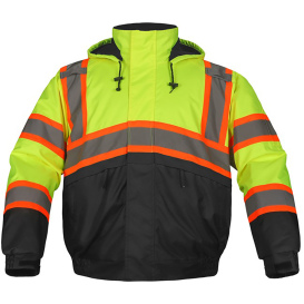 GSS Safety 8010 Type R Class 3 Ripstop Winter Bomber Jacket - Lime