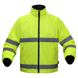GSS Safety 8021 Type R Class 3 Nylon Waterproof Parka - Yellow/Lime
