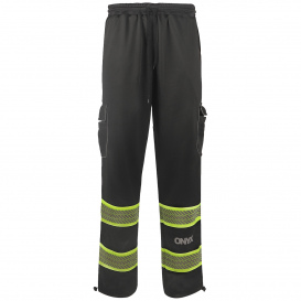 GSS Safety 8717 Non-ANSI ONYX Two-Tone Fleece Safety Pants - Black