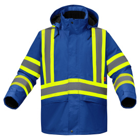 GSS Safety FR6010 Non-ANSI Self Extinguishing Two-Tone Safety Jacket - Blue