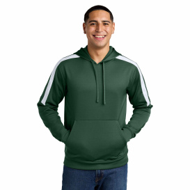 Sport-Tek ST255 Sport-Wick Fleece United Pullover Hoodie - Forest Green/White