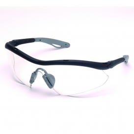 Crews Hombre Safety Glasses - Black Frame - Clear Anti-Fog Lens