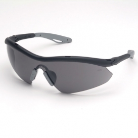 Crews Hombre Safety Glasses - Black Frame - Gray Lens