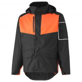 Helly Hansen 70187 West Coast Waterproof Jacket - Black/Dark Orange