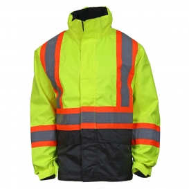 Helly Hansen 71088 Alta Type R Class 3 Black Bottom Shelter Jacket - Hi-Vis Yellow/Charcoal