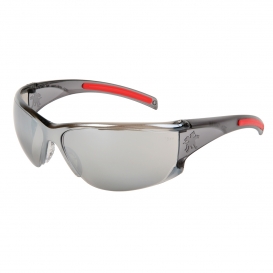 MCR Safety HK117 HK1 Safety Glasses - Smoke Temples - Silver Mirror Lens