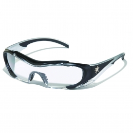 Crews HL110AF Hellion Safety Glasses - Black Frame - Clear Anti-Fog Lens