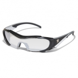 Crews Hellion Safety Glasses - Black Frame - Indoor/Outdoor Anti-Fog Mirror Lens