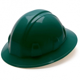 Pyramex HP24135 SL Series Full Brim Hard Hat - 4-Point Ratchet Suspension - Green