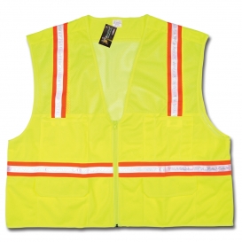 River City HS200V Economy Non-ANSI Mesh/Solid Surveyor Safety Vest - Yellow/Lime