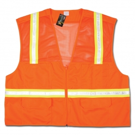 River City HS201V Economy Non-ANSI Mesh/Solid Surveyor Safety Vest - Orange