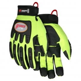 MCR Safety HV300 ForceFlex Mechanics Gloves - Rough Grip Palm Pad - TPR Padded Back