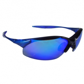 Radians Rad-Infinity Safety Glasses - Blue Frame - Blue Mirror Lens