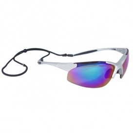 Radians Rad-Infinity Safety Glasses - Silver Frame - Green Mirror Lens