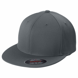 Sport-Tek STC56 Flexfit Flat Bill Cap - Iron Grey